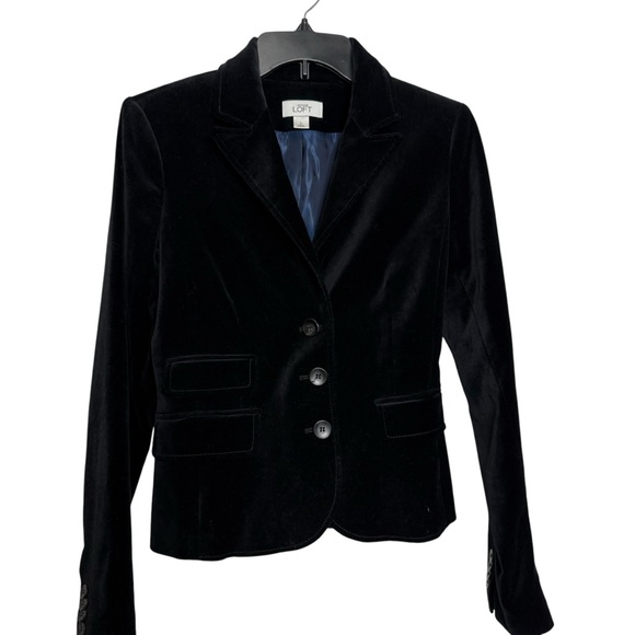 Ann Taylor Loft Elegant Black Women's Blazer Size 2 - Picture 2 of 7